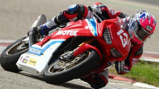 Lee Johnston on board the Honda Fireblade he will ride at the 2018 international road racing events