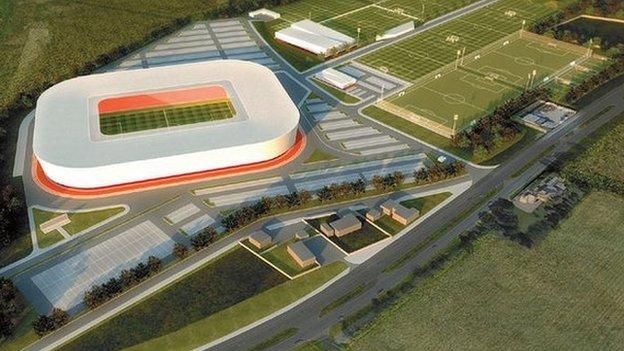 A plan of what Aberdeen's new stadium will look like