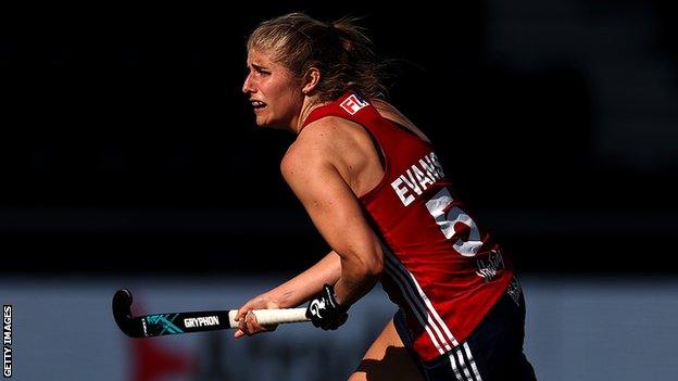 England hockey player Sarah Evans