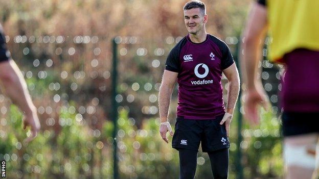 Johnny Sexton training in Dublin