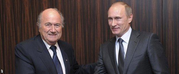 Fifa president Sepp Blatter (left) and Russia president Vladimir Putin