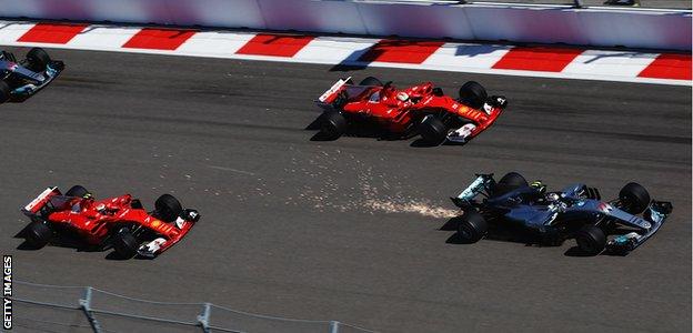 Formula One in action during the Russian Grand Prix