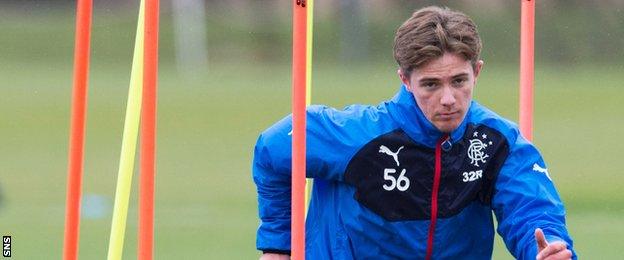 Matthew Knox training with Rangers