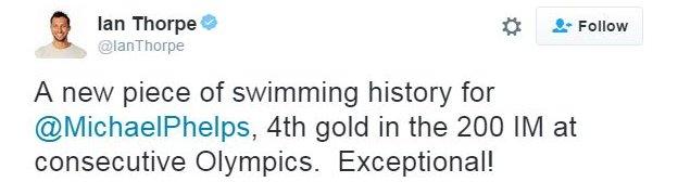 Ian Thorpe is impressed by Michael Phelps