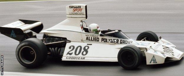 Italy's Lella Lombardi, pictured here in the Brabham BT42 in 1974, made 12 starts but scored just 0.5 points