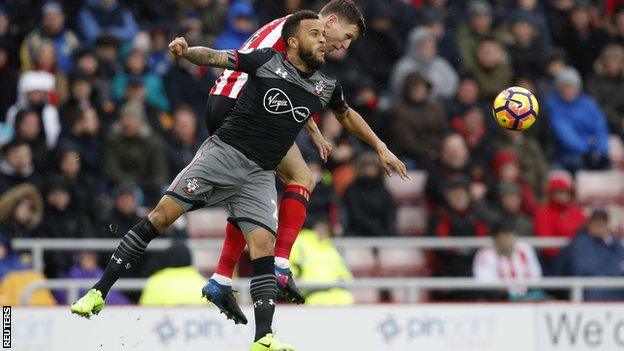 Southampton's Ryan Bertrand in action against Sunderland