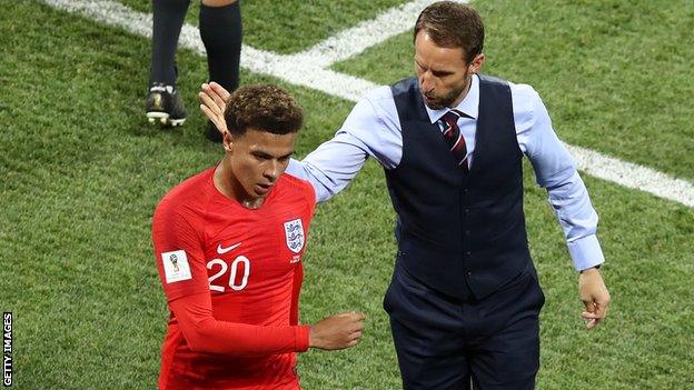 England midfielder Dele Alli (left) and England manager Gareth Southgate