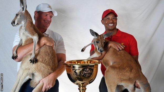 Presidents Cup captains Ernie Els and Tiger Woods