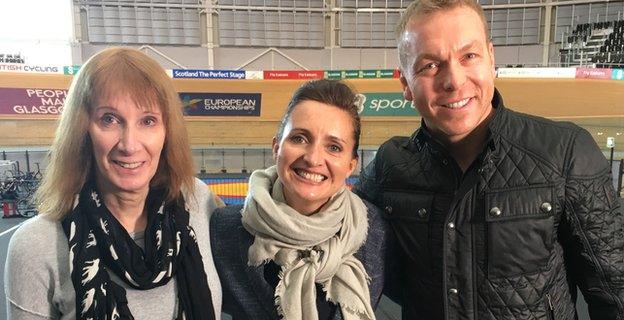 Philippa York, Rhona McLeod and Sir Chris Hoy