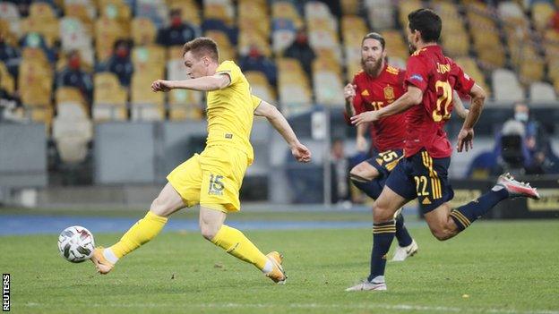 Ukraine goalscorer Viktor Tsygankov