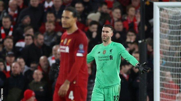 Adrian looks dejected after Atletico's first goal