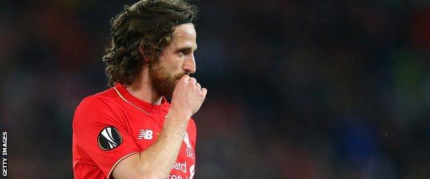 Liverpool midfielder Joe Allen