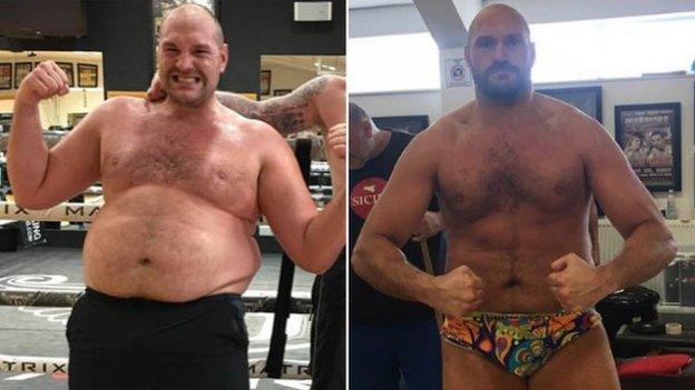 Fury's social media posts have shown his dramatic weight loss