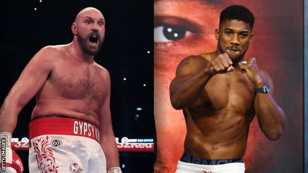 Tyson Fury and Anthony Joshua image side by side