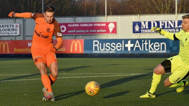 Billy King opens the scoring at Falkirk