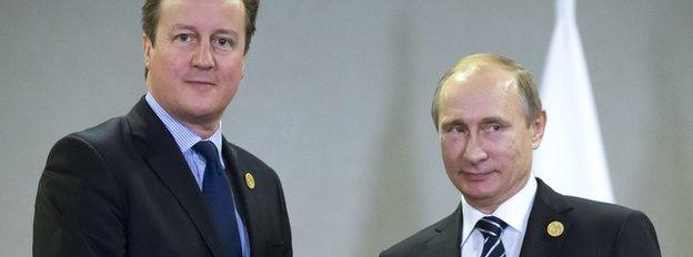 David Cameron and President Putin