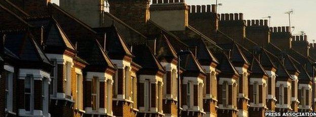 A row of terraced housing in London