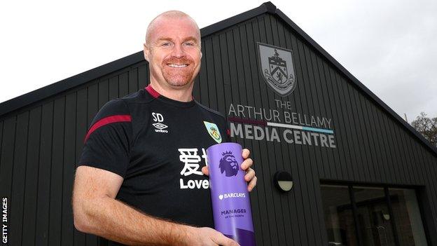 Dyche all smiles after winning a Premier League Manager of The Month award