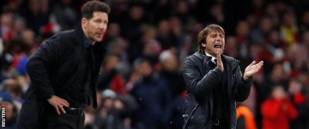 Diego Simeone and Antonio Conte