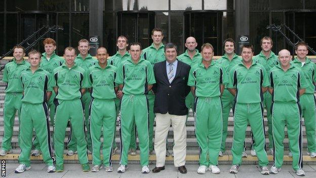 Torrens and the Ireland's 2007 World Cup squad are photographed before their departure to the Caribbean