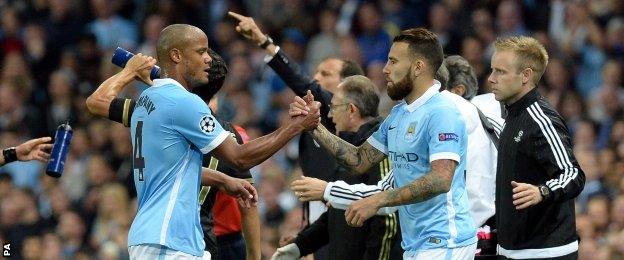 Nicolas Otamendi made his debut for Manchester City when he replaced Vincent Kompany