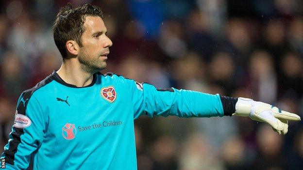 Hearts goalkeeper Neil Alexander