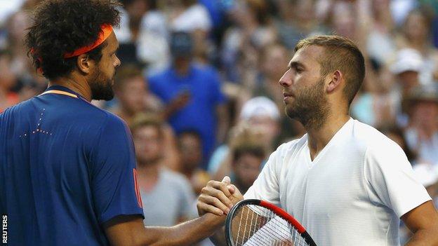 Jo-Wilfried Tsonga (left) and Dan Evans