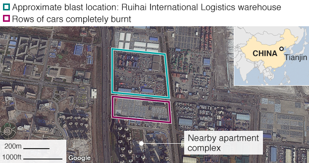 Map of blast site