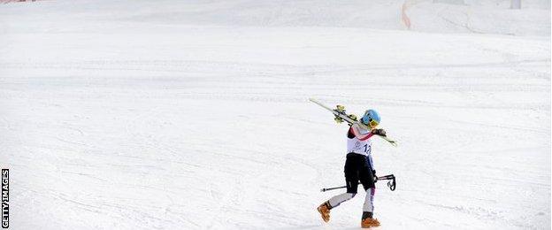 A skier in Almaty