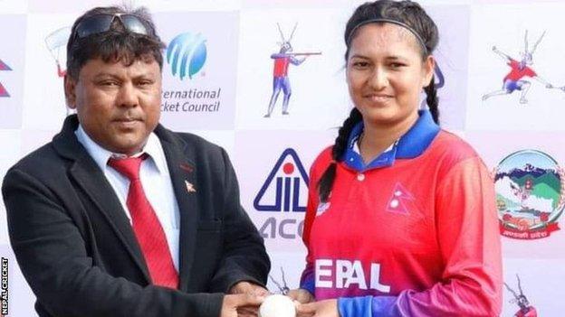 Nepal's Anjali Chand (right)