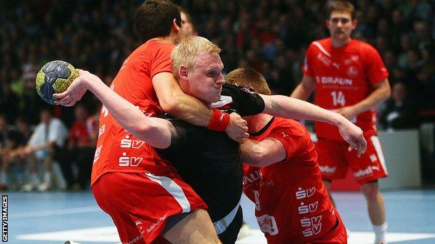 A handball match in Germany