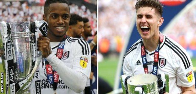 Ryan Sessegnon and Tom Cairney celebrate Fulham's play-off final win