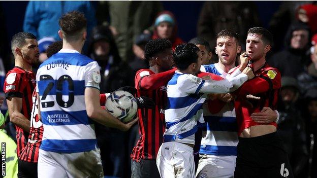 QPR and Bournemouth fracas