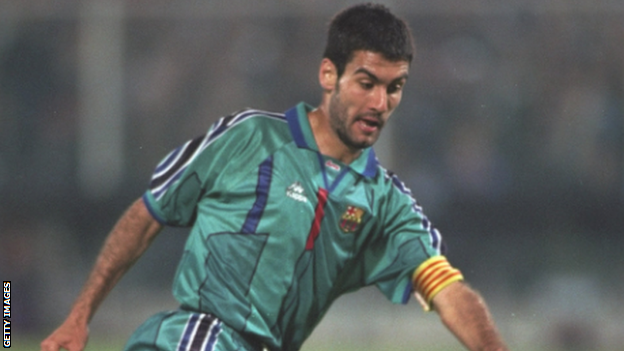 Pep Guardiola playing for Barcelona