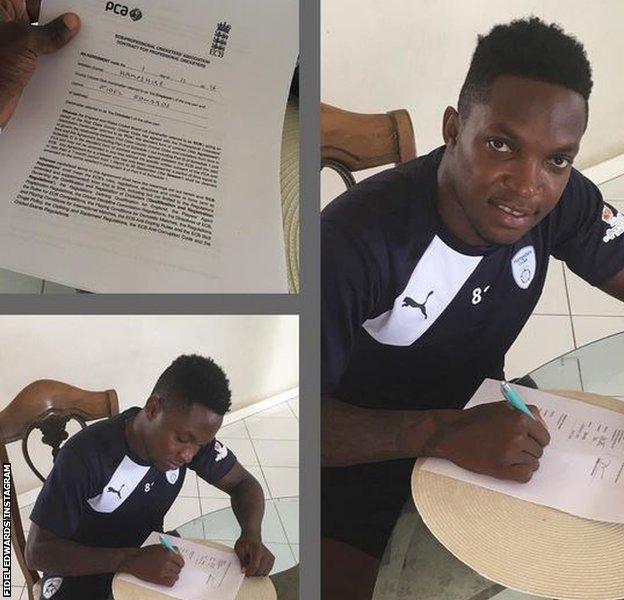 Fidel Edwards shares pictures of his new Hampshire contract