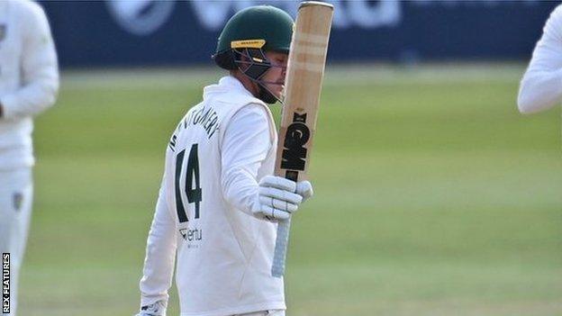 Matt Montgomery made a career-best 178 as Notts sealed the Division Two title against Durham