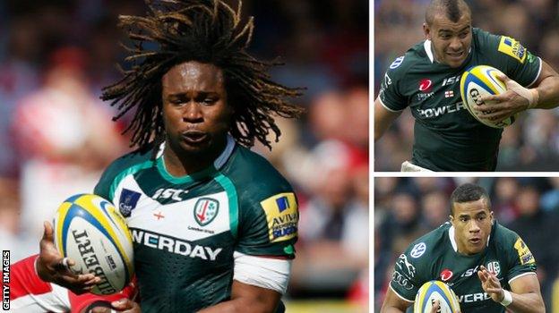 Former Irish players Marland Yarde, Jonathan Joseph and Anthony Watson