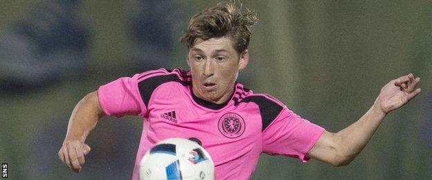 Ryan Gauld in action for Scotland Under-21s