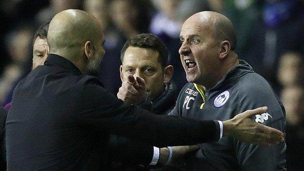 Pep Guardiola and Paul Cook