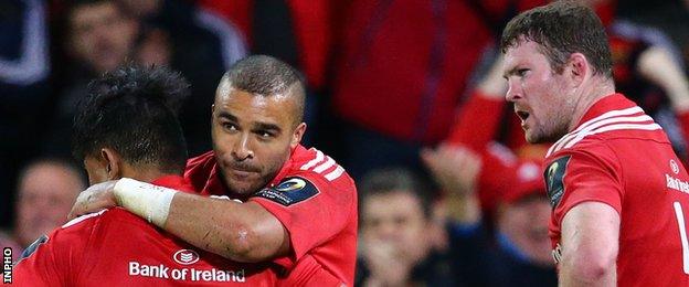 Winger Simon Zebo scored his 40th try for Munster