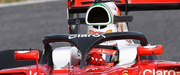 kimi raikkonen tests the F1 cockpit halo