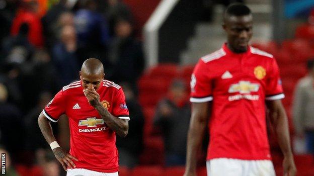 Manchester United defenders Ashley Young and Eric Bailly