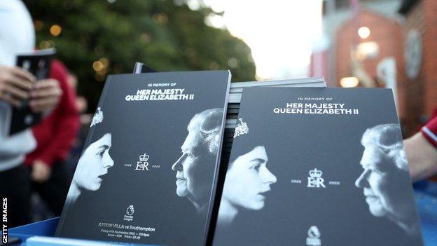 Aston Villa match programme paying tribute to Queen Elizabeth II