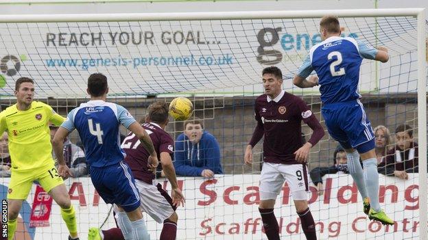 Jason Brown heads Peterhead into the lead at Balmoor