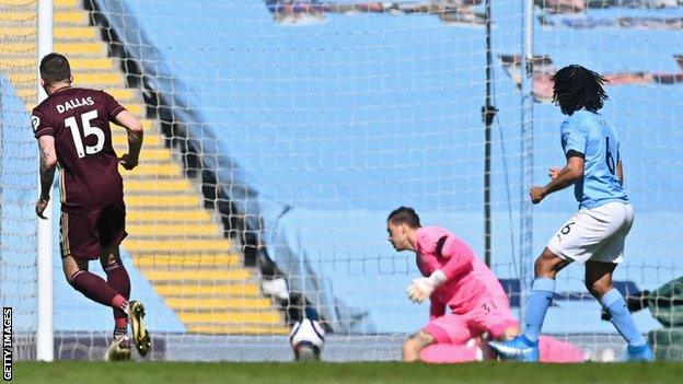 Stuart Dallas scores for Leeds United at Premier League leaders Manchester City