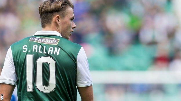 Hibernian midfielder Scott Allan