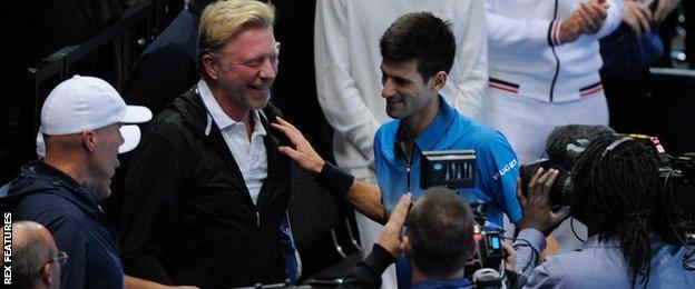 Novak Djokovic and Boris Becker