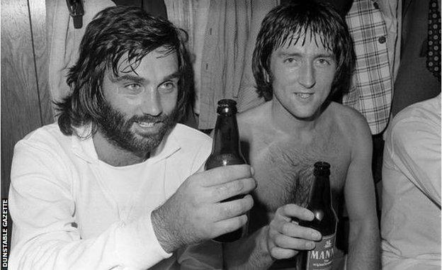 George Best in the Dunstable dressing room