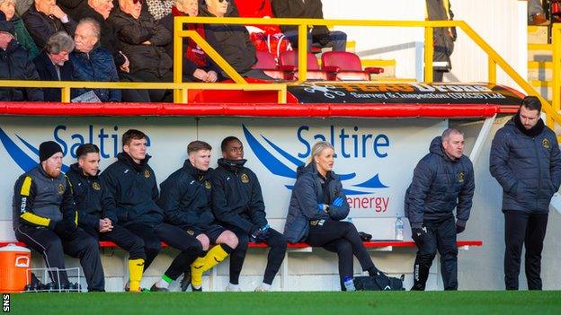 Dumbarton substitutes' bench