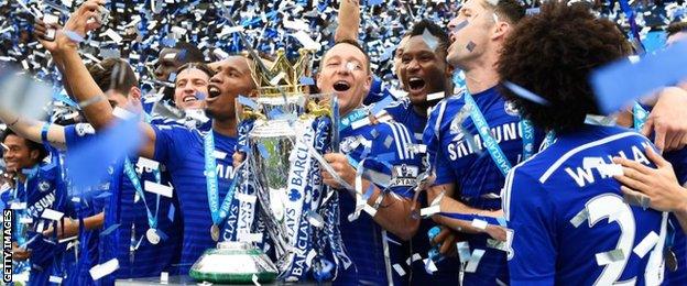 Chelsea celebrate winning Premier League title